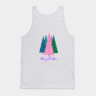 Colourful Christmas Trees and Christmas Lights Tank Top